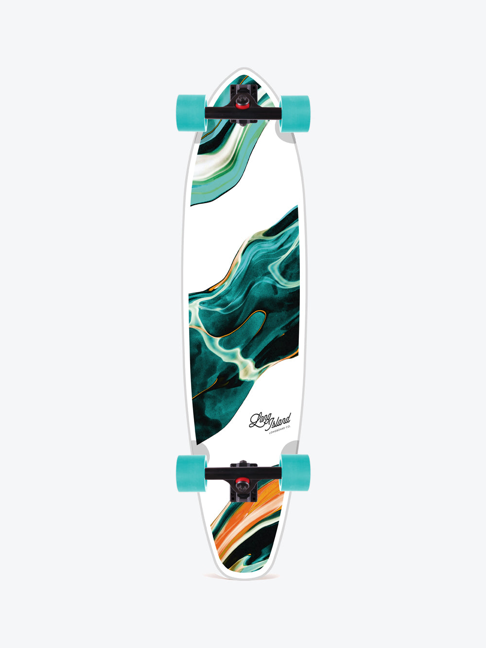 Long Island Teal 37.85" Kicktail Longboard Completo