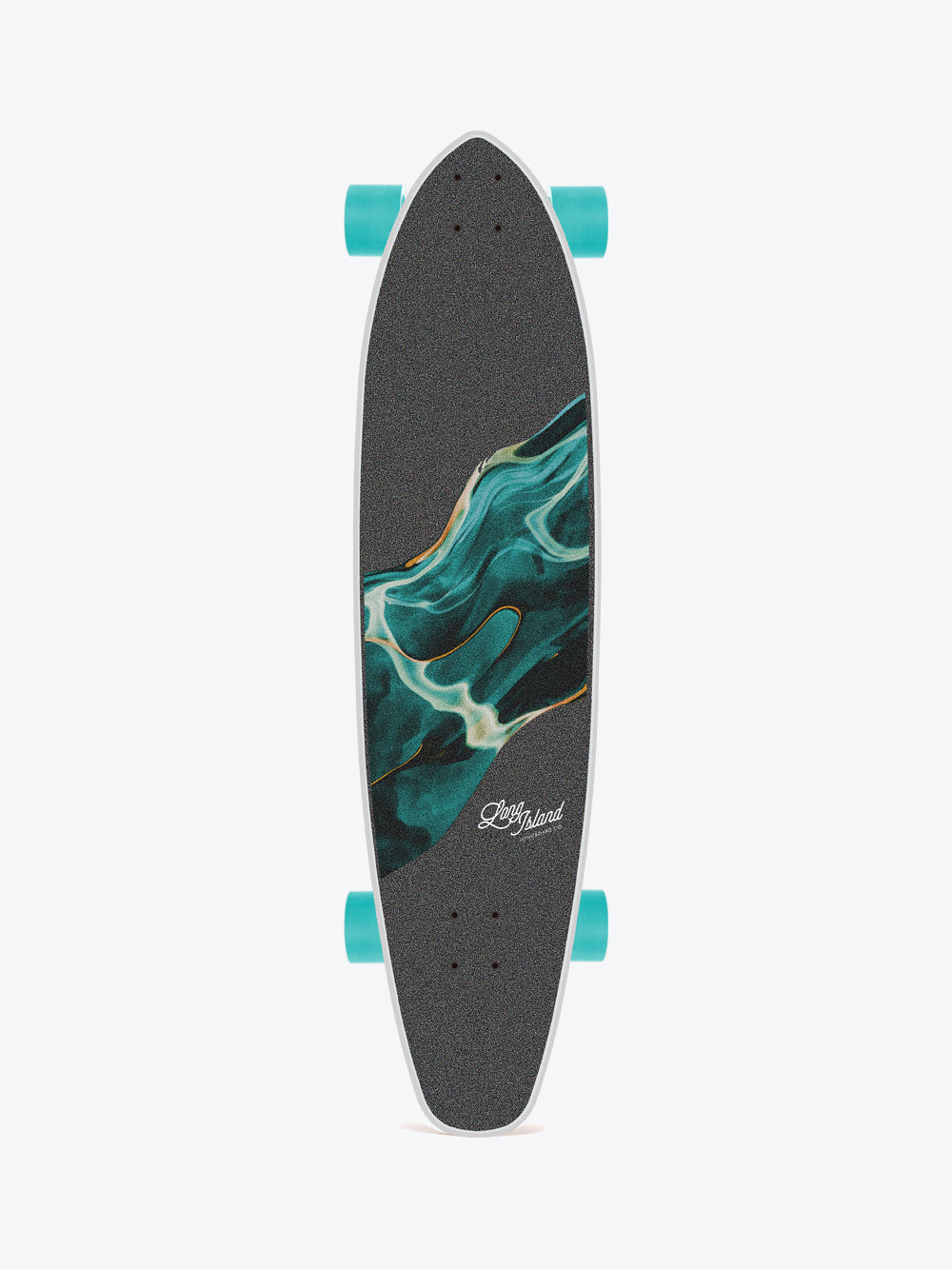 Long Island Teal 37.85" Kicktail Longboard Completo