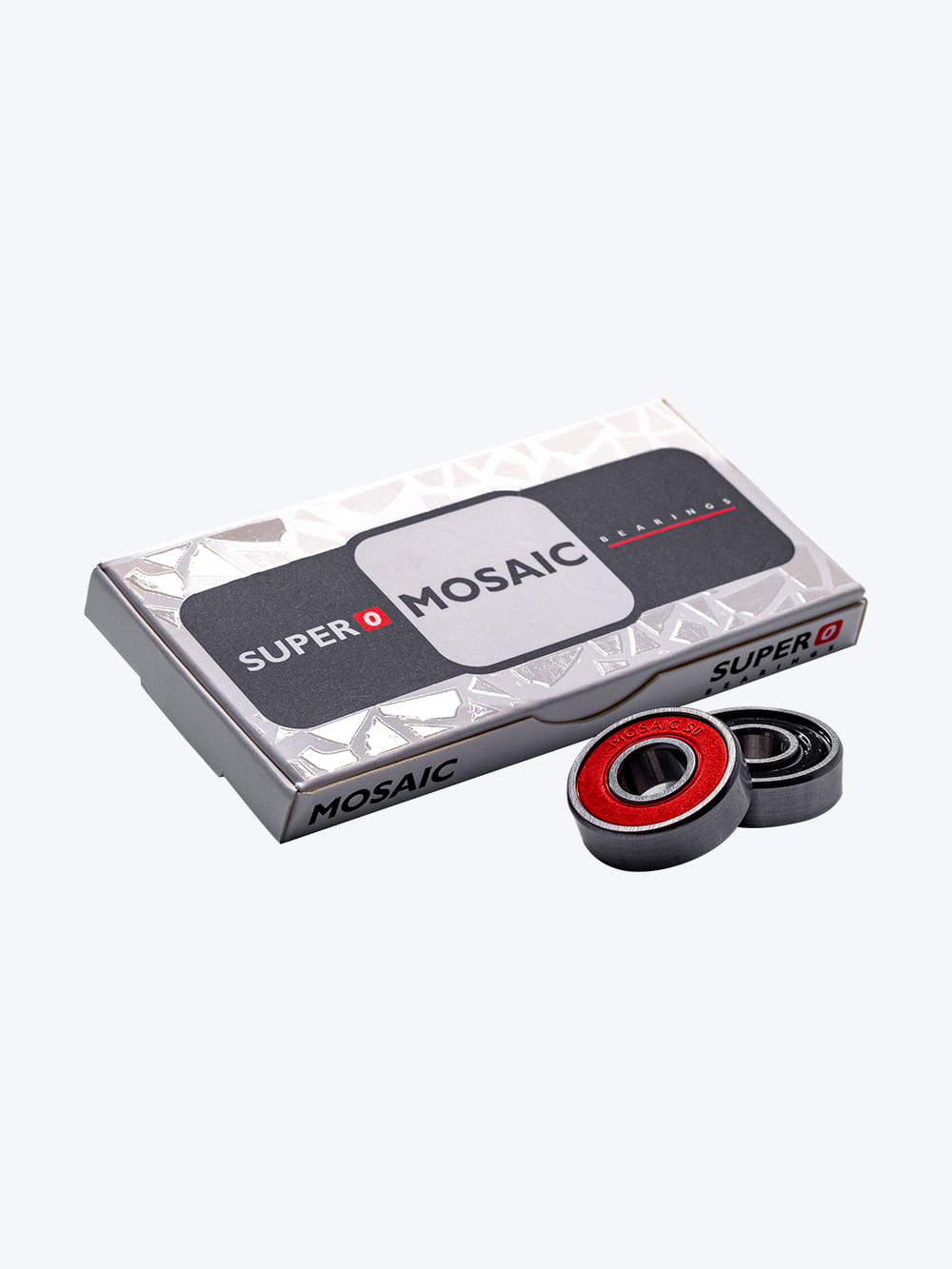 Mosaic Super 0 Abec 5 Silver Red Bearings