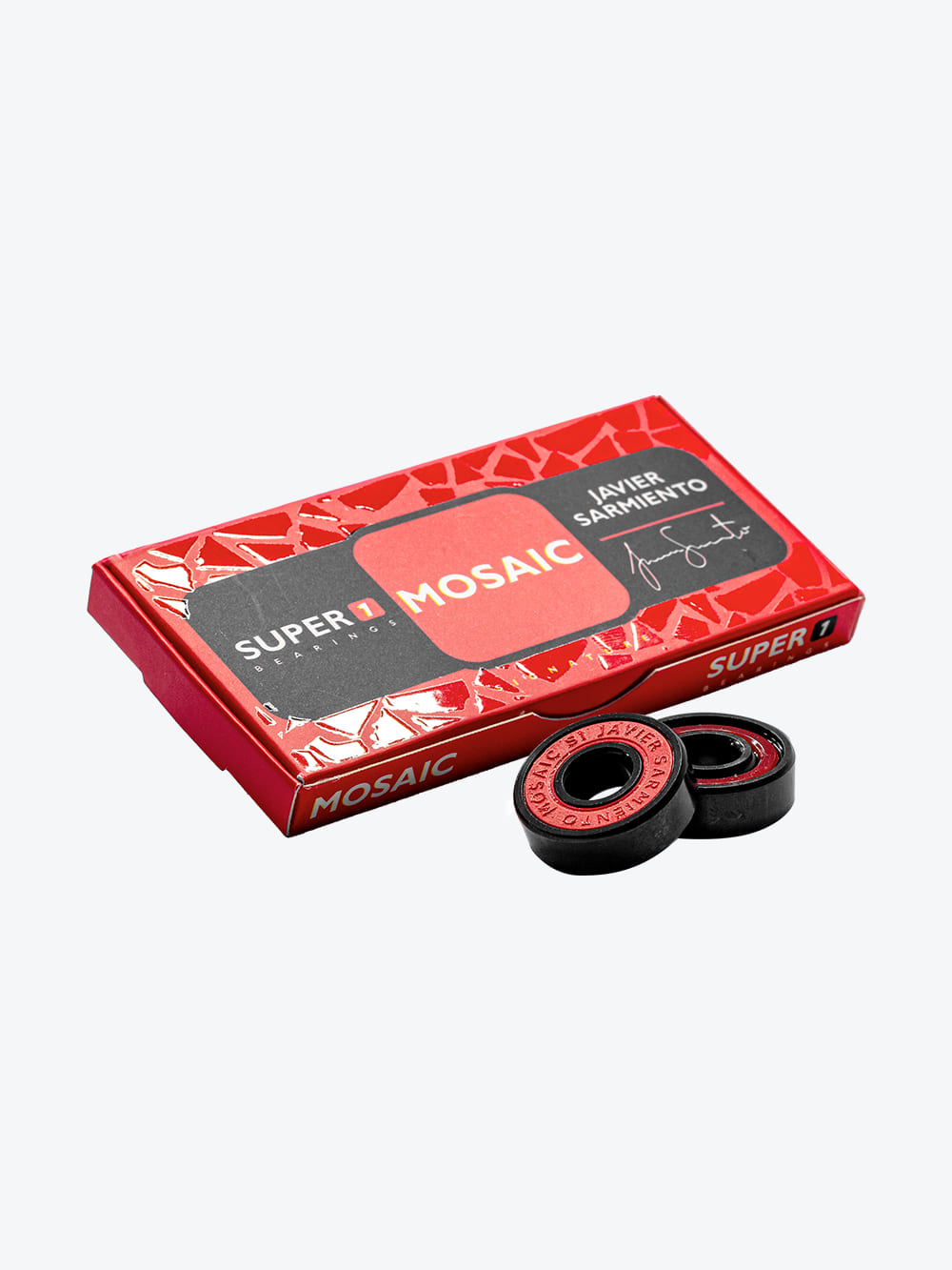 Mosaic Super 1 Javier Sarmiento Abec 7 Black Red White Bearings